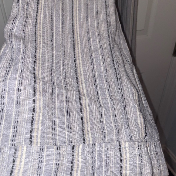Free People Linen Rayon Blend Relaxed Fit High Rise  Stripe Wide Leg Pants Sz 8 - Picture 6 of 6